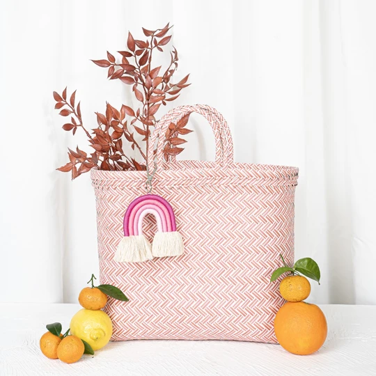 Happy rainbow bag (pink)
