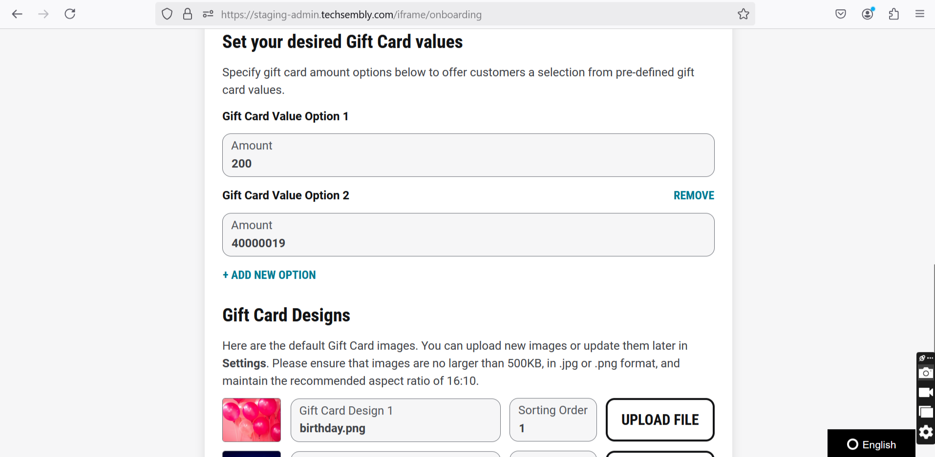 iFrame onboarding